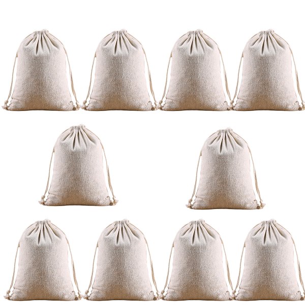 Dragskoväskor Bomullsväskor Linneväskor Hushållsväskor (10-pack) Style 2