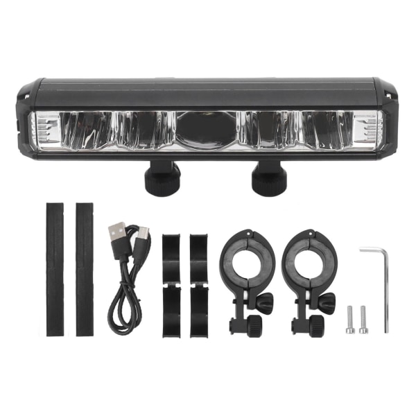 Lyssterk LED-sykkellys i aluminiumlegering, USB-oppladbar sykkellykt