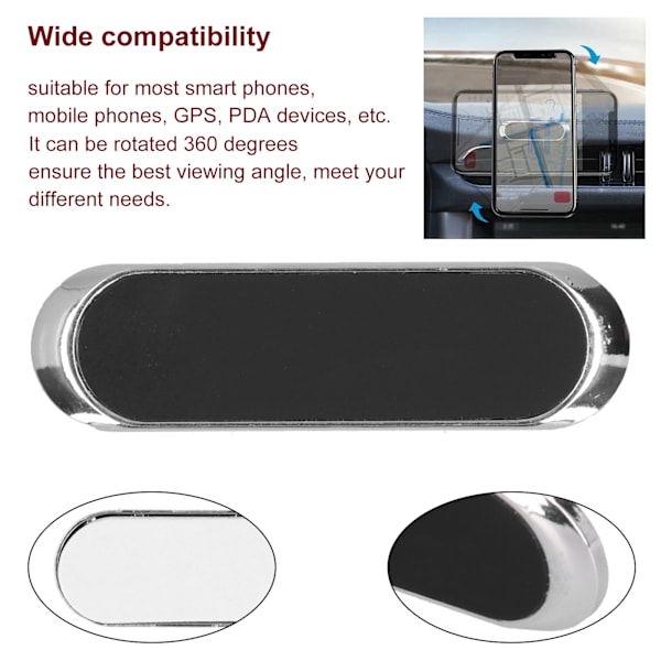 Magnetisk telefonholder 360 graders rotasjon dashbordmontering stativ for Samsung GalaxySilver