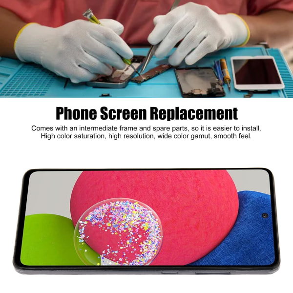 Telefon LCD-skjermutskifting 6,5 tommer Multi Touch-telefonskjerm Digitizer-enhet med ramme for A526 A526U A526T A526V