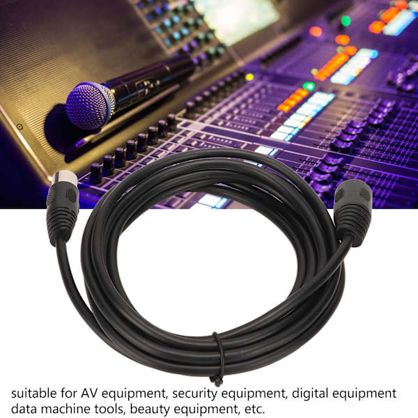 4-polet DIN-kontaktkabel 3 meter / 9,8 fot 4-polet DIN hann til hunn kontaktkabeladapter for bil-AV-utstyr skjønnhetsutstyr