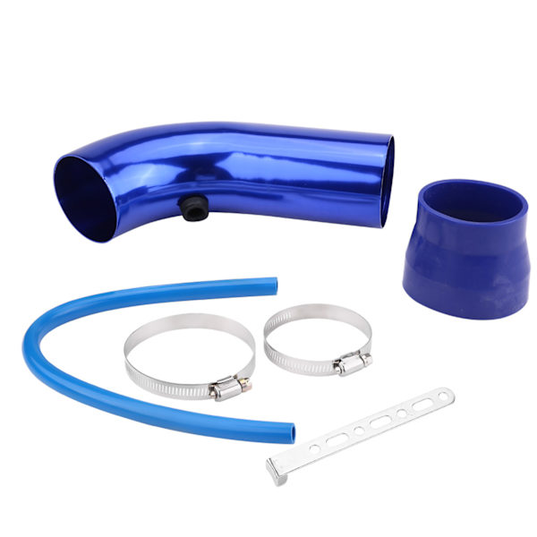 76mm/3 tum universell bil kalluftintag rör slang kit filter system blå