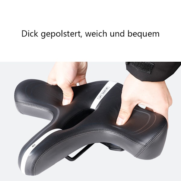 Överdimensionerad cykelsadel för trekking, touring och racing, maximal ventilation och ergonomisk design ger oöverträffad åkkomfort