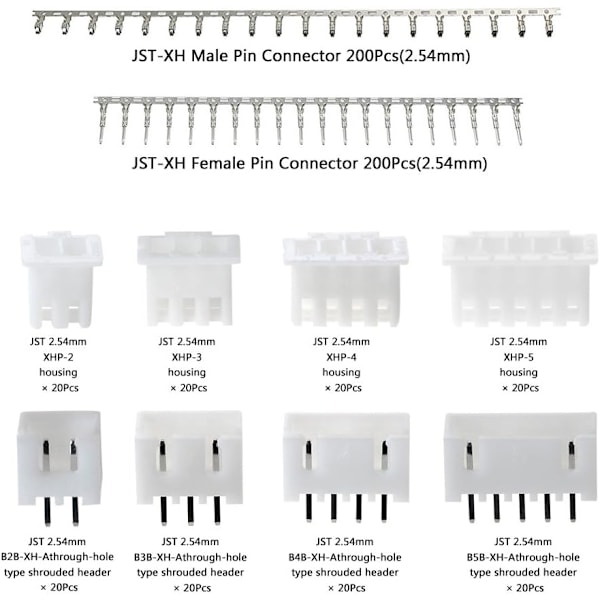 Anpassningsbart DIY-projektkit för att bygga batterier, JST-XHP-kontaktkompatibel, slitstark nylon och förtennade kopparmaterial säkerställer god ledningsförmåga