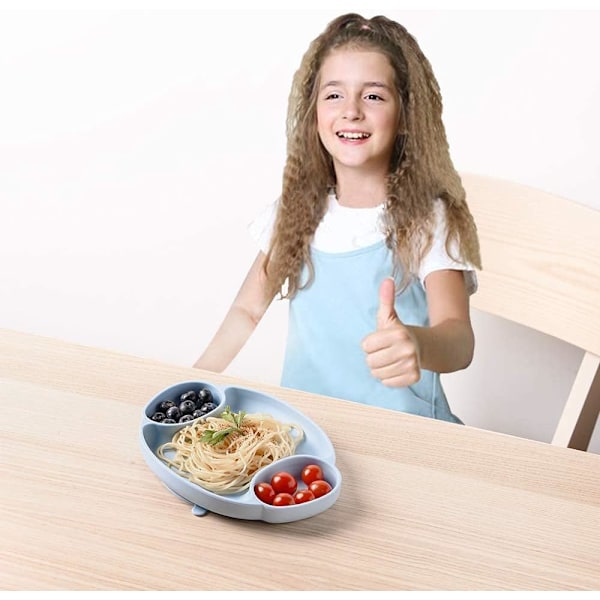 Barnmatskompis, Halkfri Tallrik med Dold Sugpropp, BPA- och Ftalatfri, Lätt att Rengöra, För Barn och Småbarn (Core Collection)