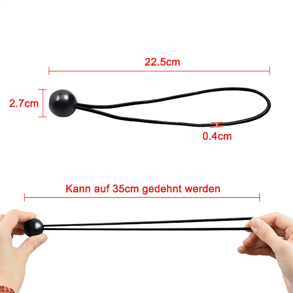 Presenning Kapell Fästband, Svart, Återanvändbar Elastisk Repfäste, Starka Kulor För Säker Elastisk Öglafästning, Lättviktig Och Portabel, Kraftig,