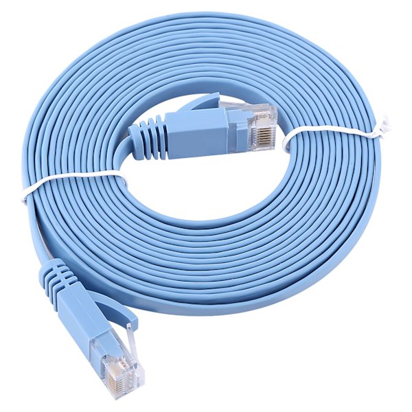 RJ45 CAT6 Ethernet nettverkskabel Flat LAN-kabel UTP Patch-ruterkabler 1000M Blå 3 meter