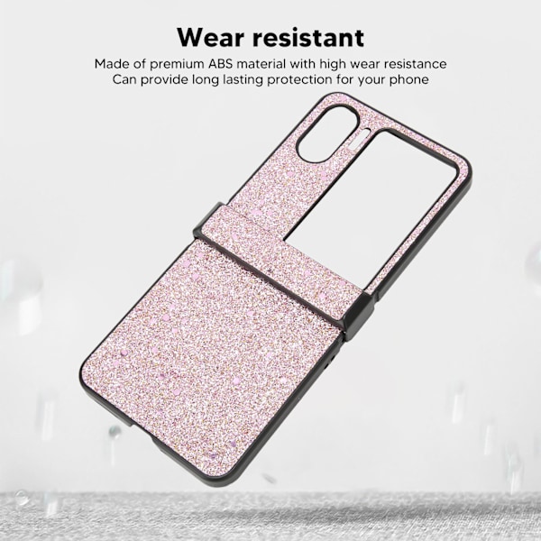 Flip-skärms telefonfodral slitstarkt perfekt passform glitterdesign lätt att rengöra fodral för Oppo Find N2 Flip rosa