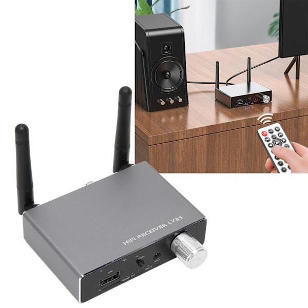 Digital til Analog Lydkonverter Bluetooth 5.3 Modtager Optisk 3,5 mm Koaksial USB Hukommelseskort AUX Lydkonverter
