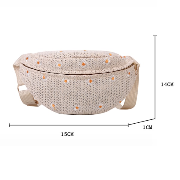Sommer stråtaske lille frisk blonde daisy messenger taske mode strandtaske mavetaske