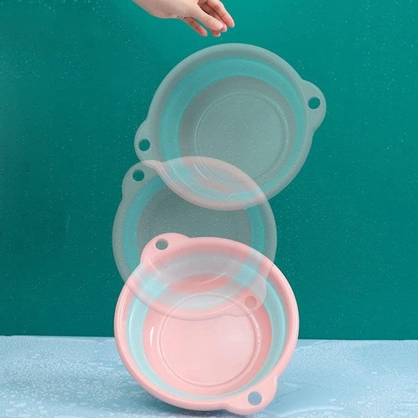 Tvättfat för bebisar Hushåll Bärbart Vikbart Fat Plast Kläder Grönsaker Tvättfat L Blå