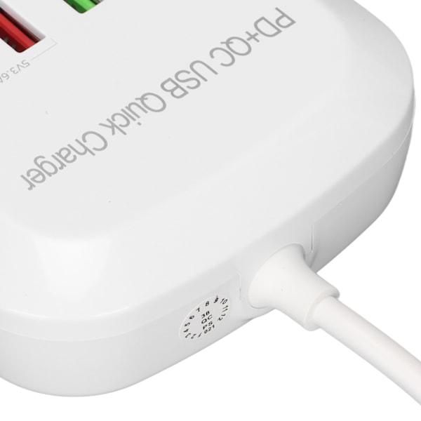 T3P USB-kontakt Multiport-laddare Multifunktionell 4-portars PD QC3.0 USB-laddningshubb 100‑240VEU-kontakt