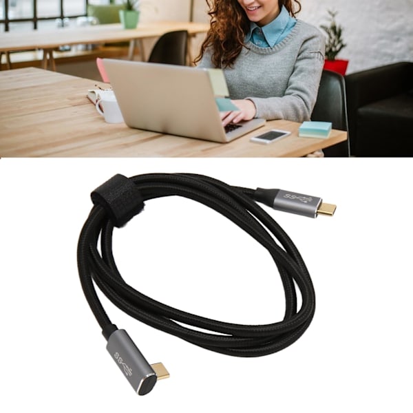 USB C til 90 Graders USB C Kabel 100W USB3.1 Gen2 10Gbps 4K 60Hz Højre Vinkel Type C til Type C Datakabel til Steam Deck 200cm / 78.7in