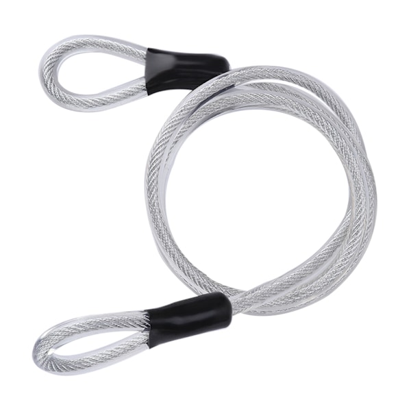 120 cm forlænget holdbar stålwire sikkerhedskabel med forseglede løkkeender diameter 8 mm
