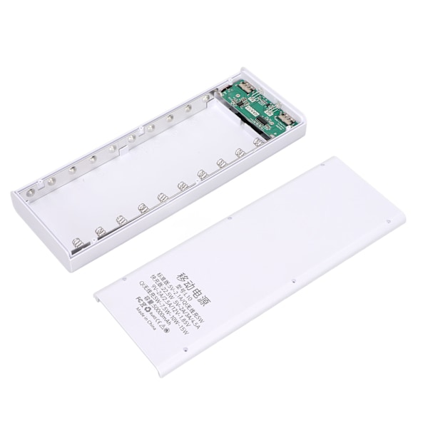 18650 Batteriholder 10W DIY Powerbank Etui Bærbar Batterioplader med LCD-skærm til 10 Batterier