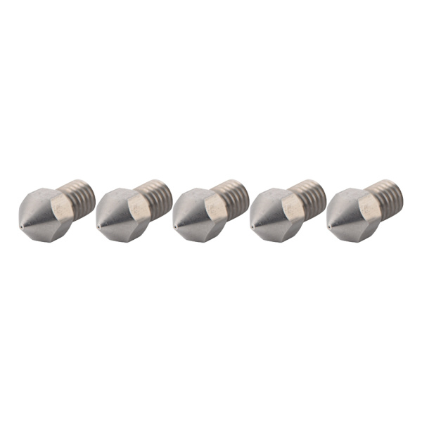 5 stk. 3D-printer M6 rustfrit stålekstruderdyse printhoved til 1,75 mm filament (1,75/0,2 mm)