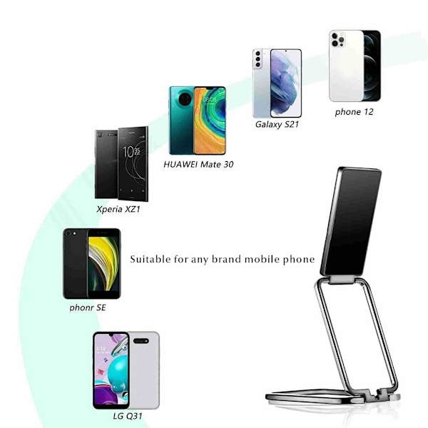 Telefonringhållare Finger Kickstand 360 graders rotation Mobiltelefon Bakre grepp Fällbar Mobiltelefonställ