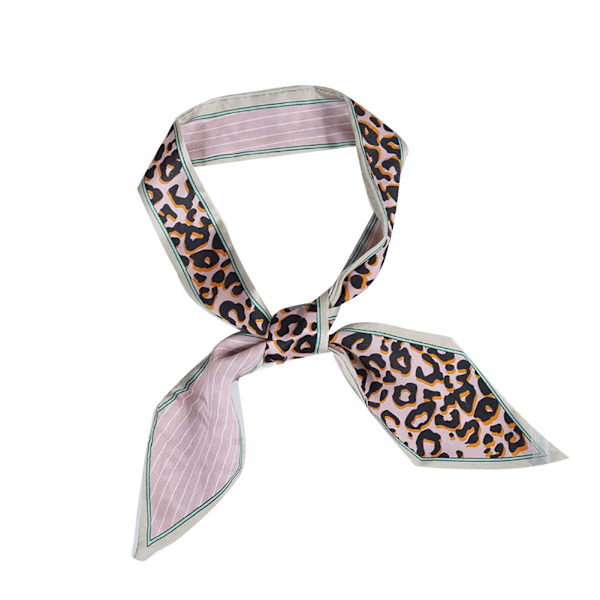 Stilfulde kvinder print tørklæder lange halstørklæde pandebånd hårbånd taskebånd tørklæde (Pink Leopard)