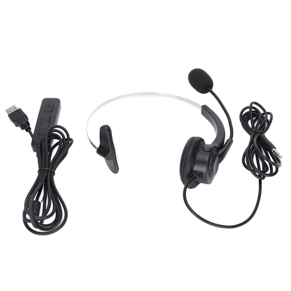 USB-headset 3,5 mm datamaskinhodetelefon med mikrofon støydemping for bærbar PC mobiltelefon