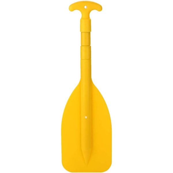 Justerbar paddel med aluminiumskaft, 16 cm bredd, ljusgul för hög synlighet, ergonomiskt T-format handtag, hållbar och lättviktig för olika vatten