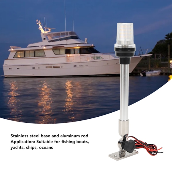 12 tommer LED foldbar båd agterlys 360 grader båd ankerlys 316 rustfrit stål base til fiskerbåde yachts marine