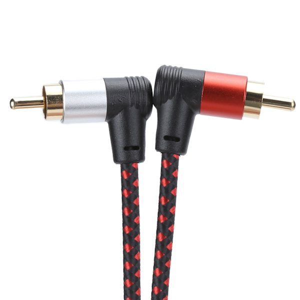 90° 3,5 mm Han-stik til 2RCA Han-stik Lydkabel ABS Stereo Mikrofonkabel til DVD Højttaler 3m