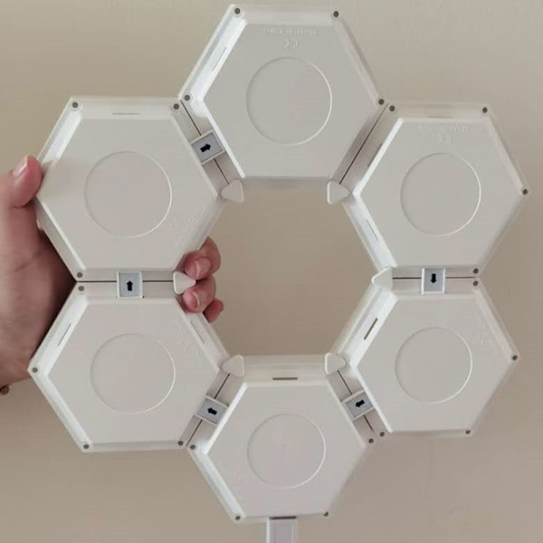Färgglad Geometrisk Dekor, Hexagonlampor Med Dubbel Kontroll För Belysning I Flera Scener