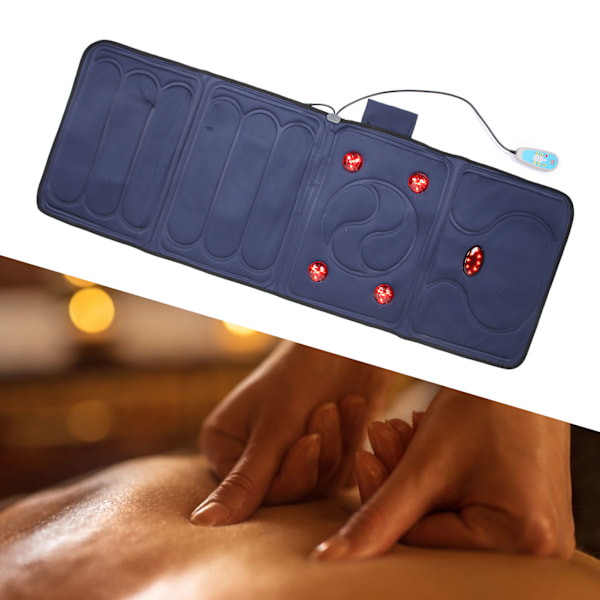 Röd Ljus Elektrisk Massage Stol Kudde Vikbar Värme Vibrationsmassage Stol Kudde Pad 100‑240VUS Kontakt