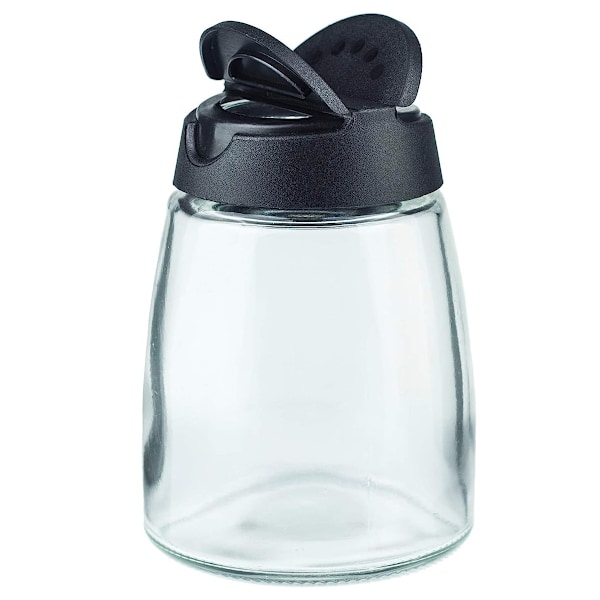 Kryddbehållare i Glas och Plast, 2-pack Helt Förseglade Fuktsäkra 150ML Burk Med Dubbel Öppningsdesign För Precis Dosering i Hemmet