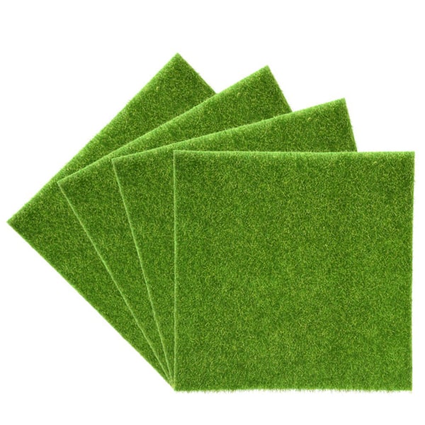 Kunstig gressplen gressplanter for miniatyr dukkehus landskapsdekorasjon (30 x 30 cm)