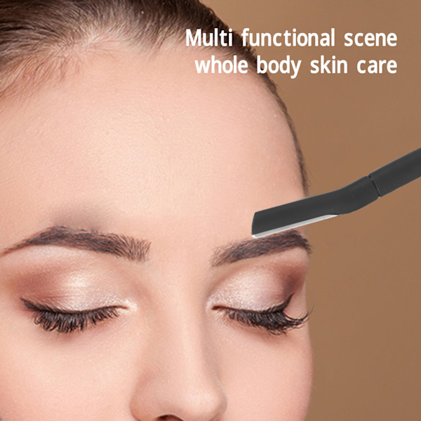 Metal Eyebrow Trimmer - Ruostumaton teräs Unisex Manuaalinen Eyebrow Beard Trimmer 6 terällä hiuksille Musta
