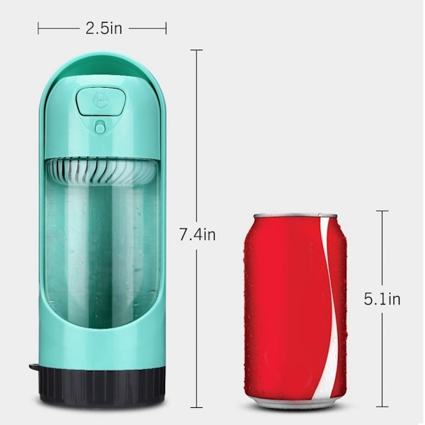 Vattenflaska för valpar, 300 ml kapacitet med enhandsmanövrering, dubbelt läckagesäker för smidiga utomhusupplevelser (Grön)