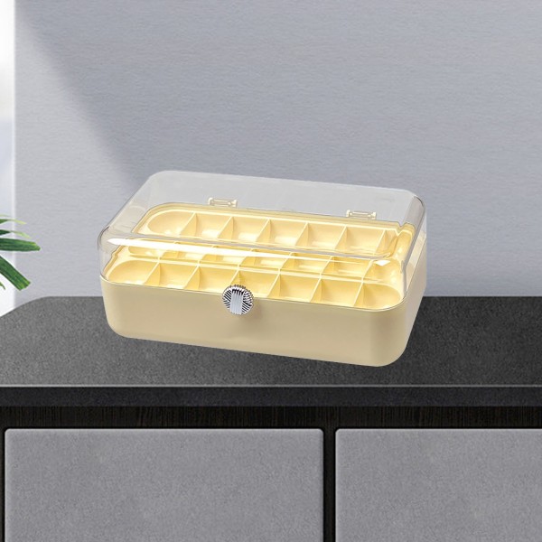 Smykkeopbevaringsboks PET PP PE Multi Layer Smykkeorganisator Display Case med klart låg til øreringe halskæder ringe