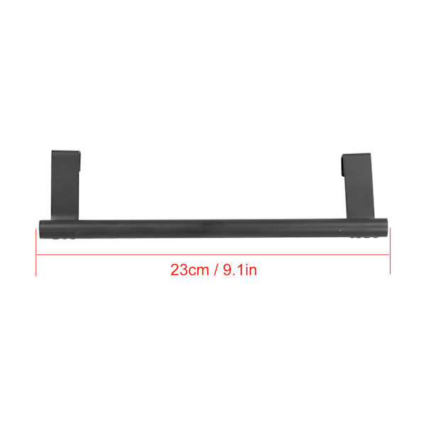 2 stk. håndkleholder svart hengbar slagfri spikerfri skapdør håndkleholder for hjem hotell 23CM