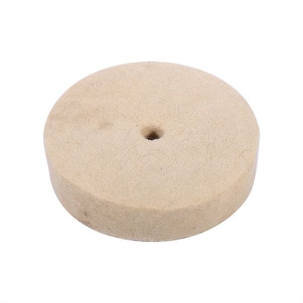 1 stk. 100x25mm 4\" Beige Polering Buffing Slibning Rund Hjul Uld Blød Filt Poler Skive Pad