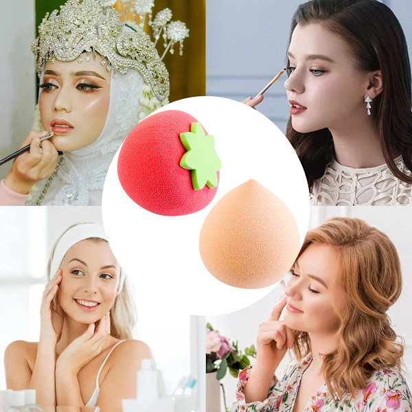 Sminksvampar Kosmetiska Fruktformade Foundation Blandningssvampar Set Svampar Blender