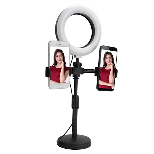 Mobiltelefon 2 stk. Clips Stativ med 6in LED Ring Light Fyldlys Beslag til Live Stream