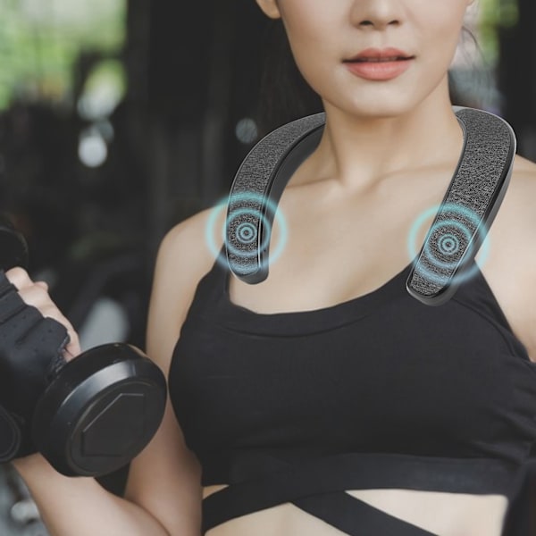 Nackband Bluetooth-högtalare Stereo Handsfree Bärbar Trådlös Bärbar Högtalare för Hem Utomhus Sport Resor