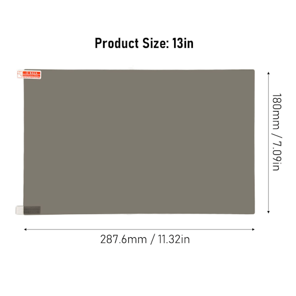 Dataskjermbeskytter UV-blokkering Anti Blue Ray ripebestandig skrivebordsskjerm for 13in PC