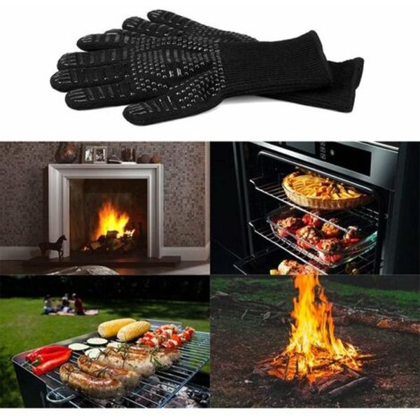 2-pack ugnshandskar, 1472°F värmebeständiga handskar, XL-storlek grillhandskar, halkfria silikon BBQ-handskar, säkra matlagningshandskar för matlagning för män, ugn