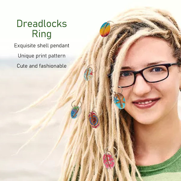 20 st skal dreadlocks ring DIY söt utsökt hår fläta hänge klämmor hår accessoarer dekoration