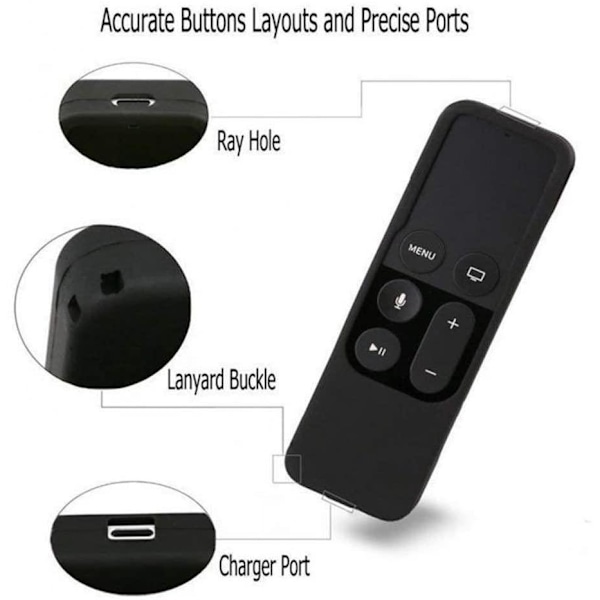 Silikonskydd Svart för Apple TV Siri Remote Gen 4/5