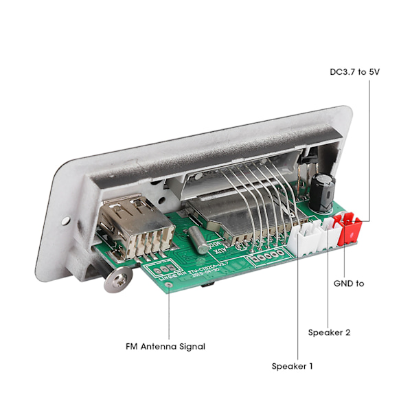 5V MP3-äänikoodausmoduuli USB FM-radio MP3-dekoodauslevy Musiikkisoitin tehovahvistimella Musta