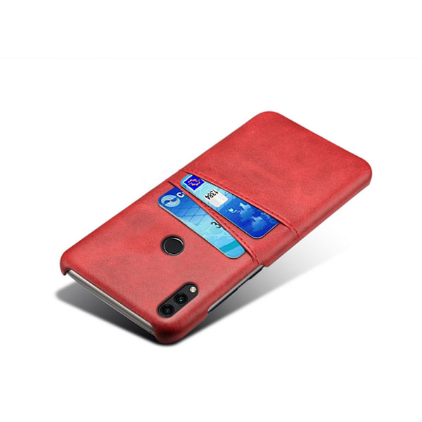 PU-Lederschale Med Inbyggd kortfack Försäkring för Huawei P20 Lite - Fem Färgval Blå Svart Rött Beige Grått Blue