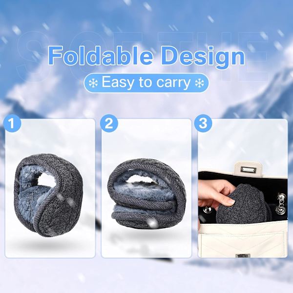 3 st unisex varma stickade öronmuffar lurviga fleece vinter öronmuff