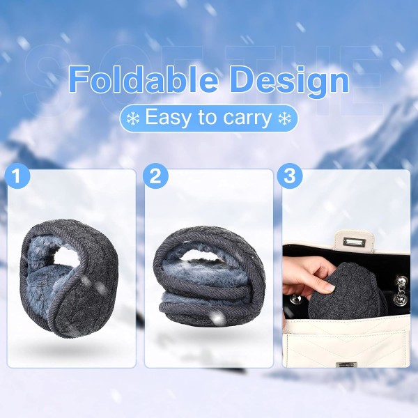 4 Pieces Unisex Warm Knit Earmuffs Furry Fleece Winter Ear Muf