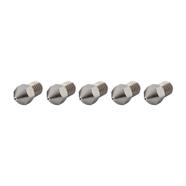 5 stk. 3D-printer M6 rustfrit stålekstruderdyse printhoved til 1,75 mm filament (1,75/0,6 mm)