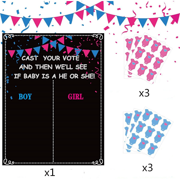 Gender Reveal Glamour, Interaktivt Gender Reveal Spelset, Högkvalitativt Material För en Chic och Engagerande Röstningsevenemang (Ett Set)