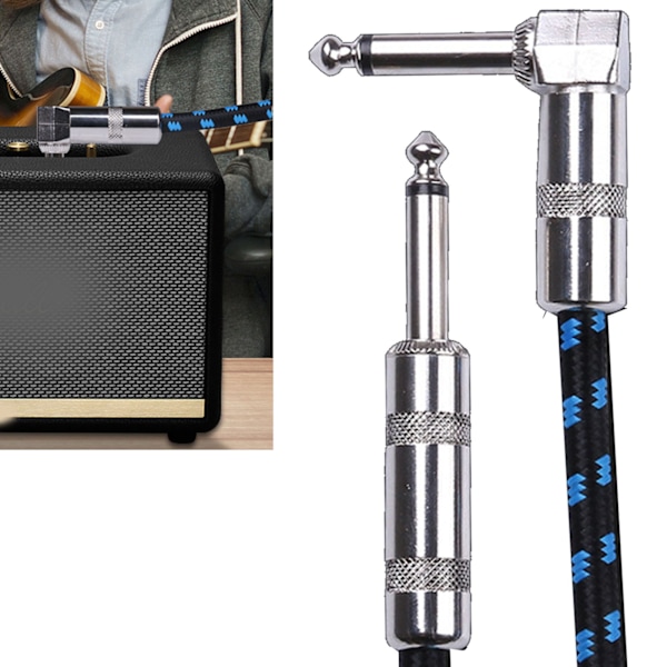 Ljudinstrumentkabel 3m 9.8ft Gitarrkabel Sladd Skärmning Brusreducering för Elgitarr Bas