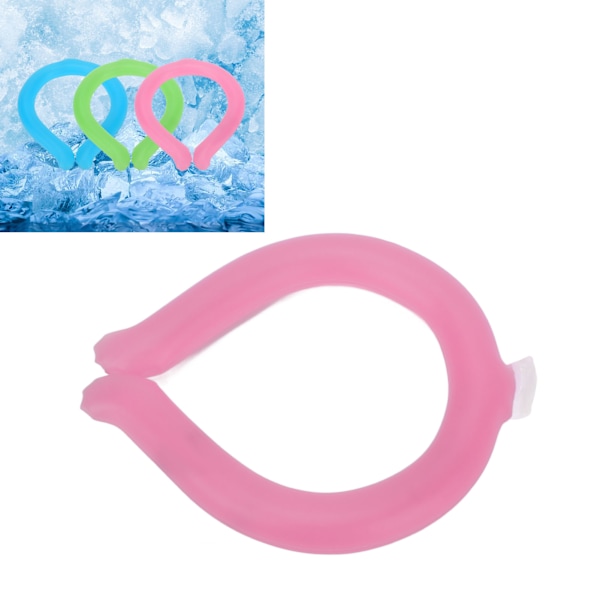 Halskylare Bärbar Handsfree Långvarig Återanvändbar Halskylningsring för Sommarvärme Rosa